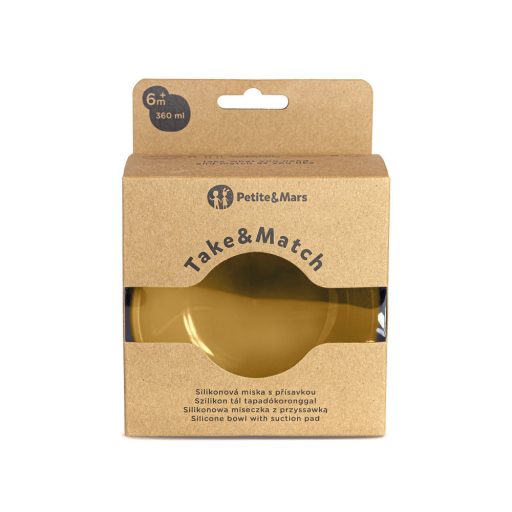 Petite&Mars Szilikon tál tapadókoronggal, Take&Match, Intense Ochre, 6 hó+