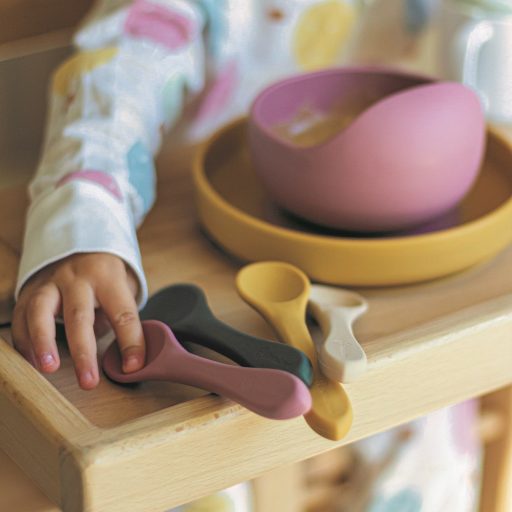 Petite&Mars Szilikon evőeszközök, TAKE&MATCH, Misty Green, 6 hó+