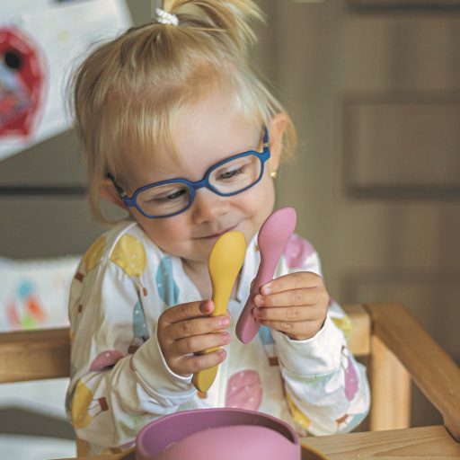 Petite&Mars Szilikon evőeszközök, TAKE&MATCH, Dusty Rose, 6 hó+