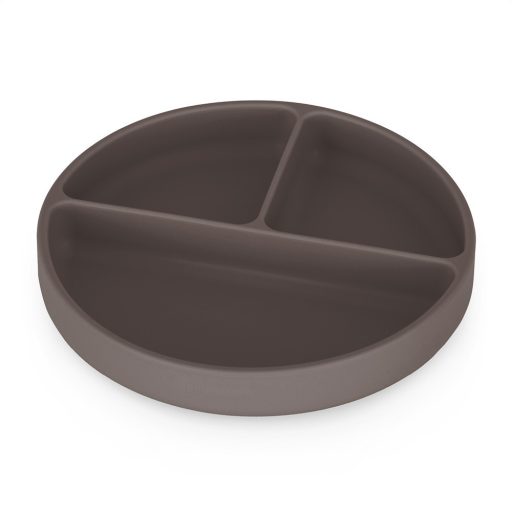 Petite&Mars Szilikon osztott tányér, kerek Take&Match Bitter Cocoa 6m+