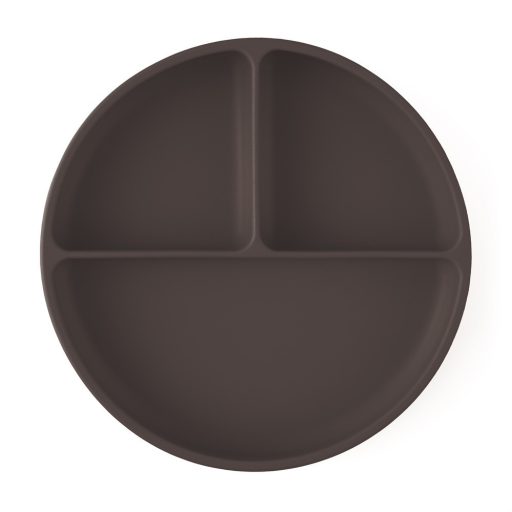 Petite&Mars Szilikon osztott tányér, kerek Take&Match Bitter Cocoa 6m+