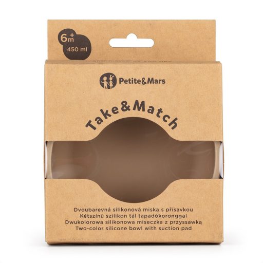Petite&Mars Szilikon tál, Take&Match, Desert Sand, 6 hó+