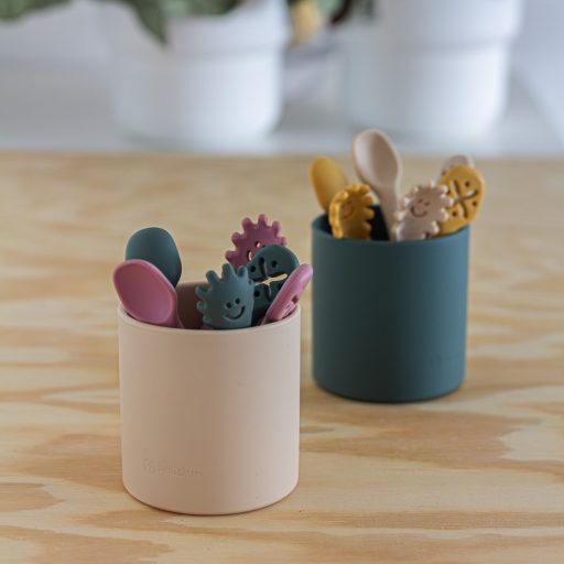 Petite&Mars Szilikon gyakorló kanál szett 3 db Take&Match Bitter Cocoa 6m+