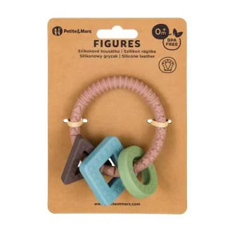 PETITE&MARS Szilikon rágóka Figures Velvet Latte 0m+
