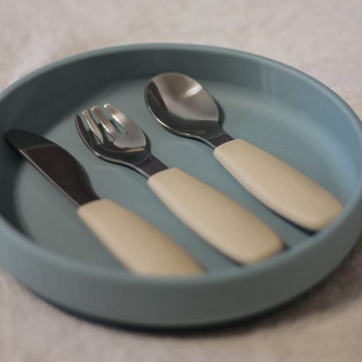 Petite&Mars Rozsdamentes acél evőeszközkészlet Take&Match Sweet Pea 12m+