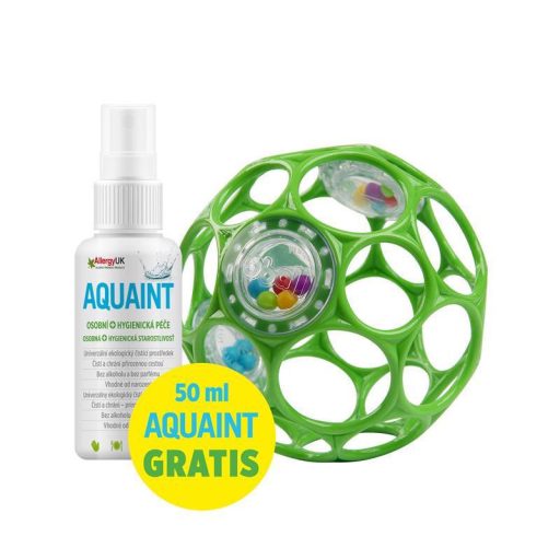 Oball Rattle Játék, 10 cm, seafoam, 0 hó+, + AJÁNDÉK Aquaint, 50ml