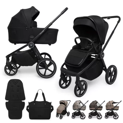 MUUVO Kombinált babakocsi Five 2 az 1-ben - Classic Black