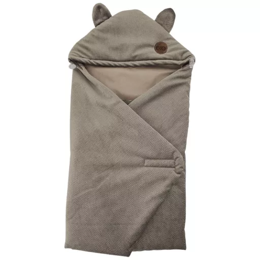 EKO Pamut autósülés lábzsák bársony 110x100cm - Dark Beige