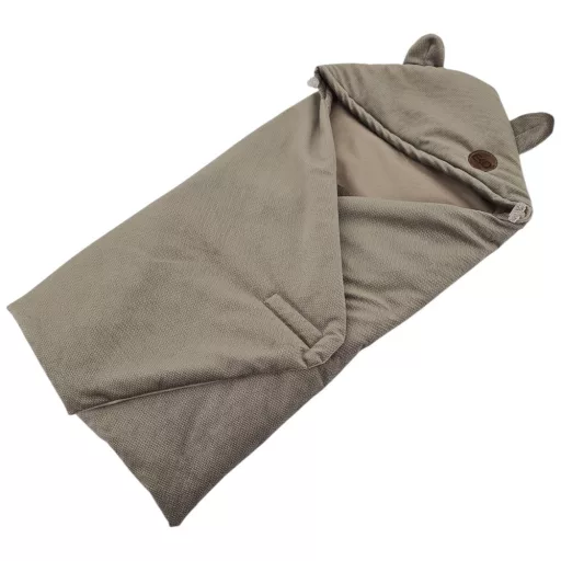 EKO Pamut autósülés lábzsák bársony 110x100cm - Dark Beige
