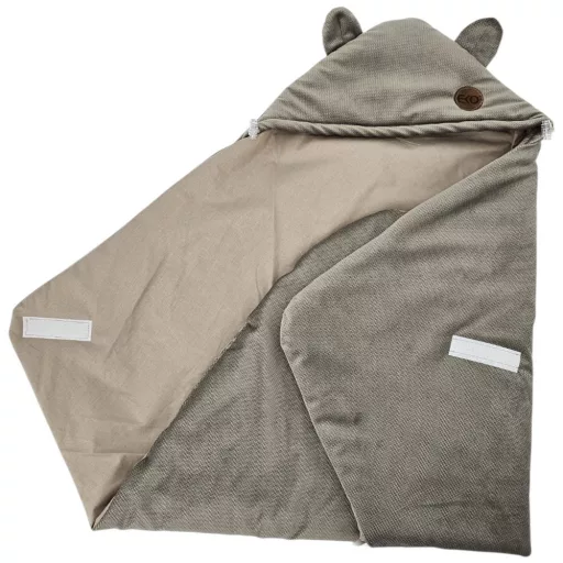 EKO Pamut autósülés lábzsák bársony 110x100cm - Dark Beige