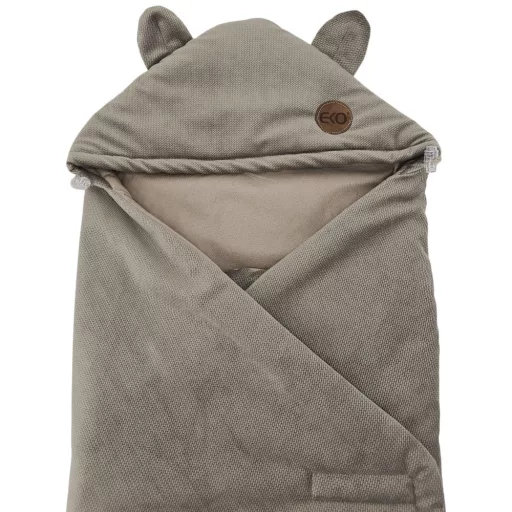 EKO Pamut autósülés lábzsák bársony 110x100cm - Dark Beige