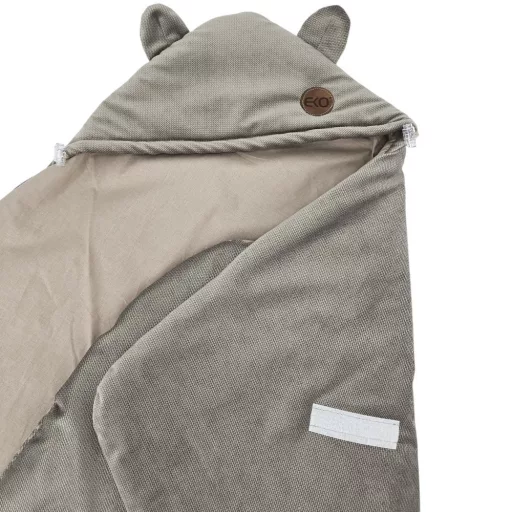 EKO Pamut autósülés lábzsák bársony 110x100cm - Dark Beige
