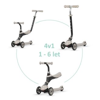 QPLAY Kolobežka Sema Beige, 5 v 1, věk 1-6 let