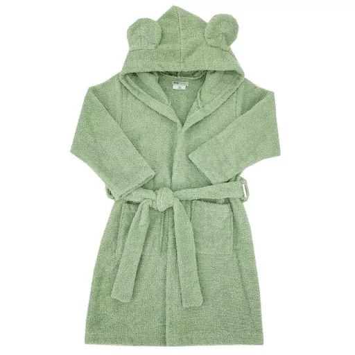 EKO Köntös pamutból kapucnival és fülekkel méret 92-98 - Olive green