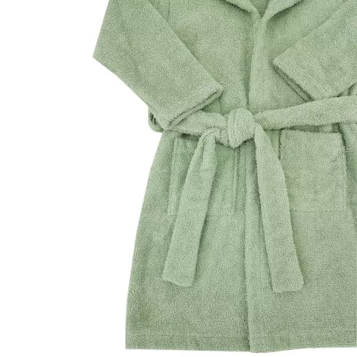 EKO Köntös pamutból kapucnival és fülekkel méret 92-98 - Olive green