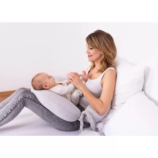 BABYMATEX Moon szoptatós párna muszlin 260 cm - világosszürke