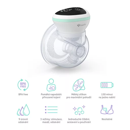 TRUELIFE Elektromos anyatej szívó handsfree Nutrio BP W5