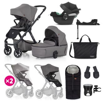   Petite&Mars Babakocsi szett 4v1 ICON XXL RWS + CYBEX Aton B2 i-Size - Dove Grey