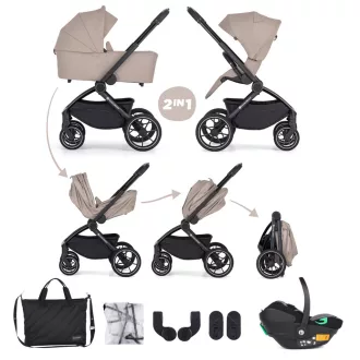   PETITE&MARS Kombinált babakocsi SCOUT 3 az 1-ben + Core Pro i-Size - Cappuccino Cream