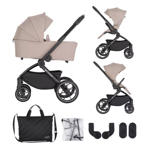 PETITE&MARS Kombinált babakocsi SCOUT 3 az 1-ben + Core Pro i-Size - Cappuccino Cream