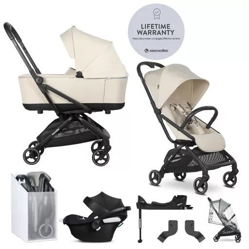 EASYWALKER Babakocsi szett 4 az 1-ben Rockey S Bright Taupe + CYBEX Aton B2 i-Size + bázis