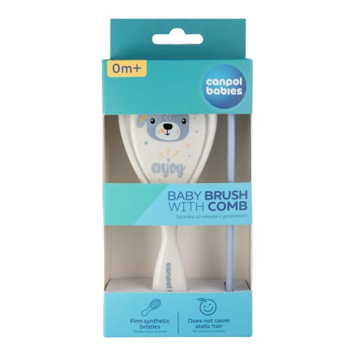 Canpol babies Baba kefe és fésű CUTE ANIMALS kék