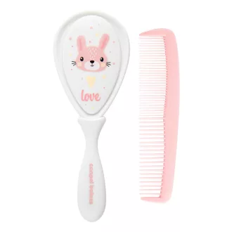 Canpol babies Baba kefe és fésű CUTE ANIMALS rózsaszín