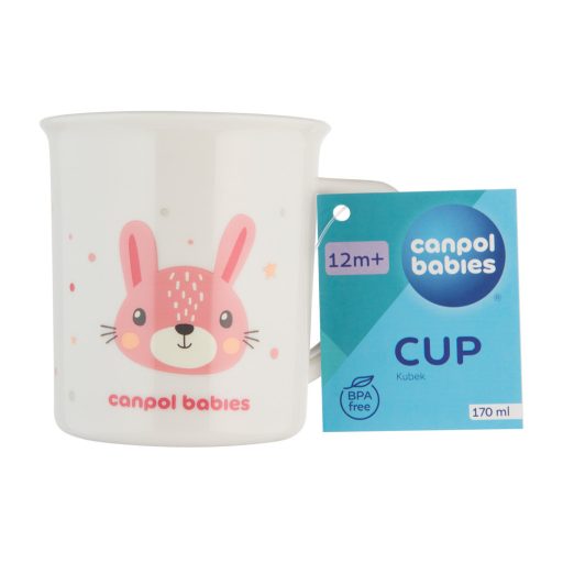 Canpol babies Műanyag bögre, 170ml, CUTE ANIMALS, nyuszi
