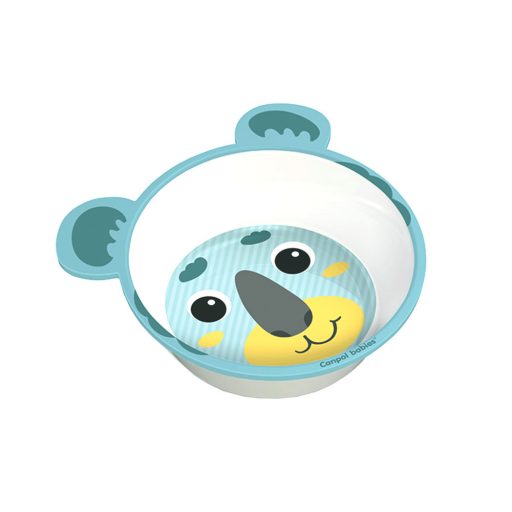 Canpol babies Csúszásgátló tál, melamin, 490ml, HELLO LITTLE - kék