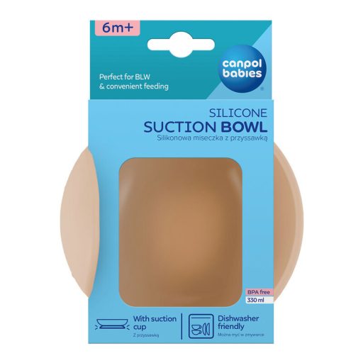 Canpol babies Szilikon tál tapadókorongal, 330ml, krémszín