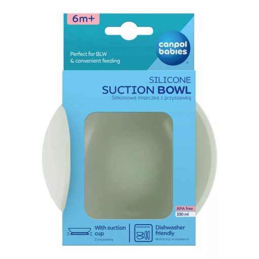 Canpol babies Szilikon tál tapadókorongal, 330ml, zöld