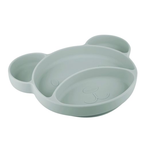 Canpol babies Szilikonos, osztott tányér tapadókoronggal, Mackó - zöld