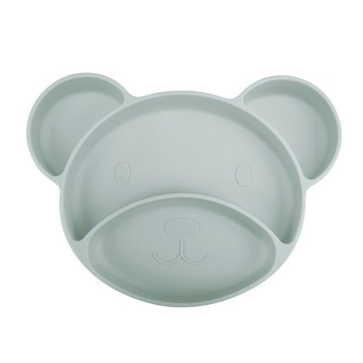 Canpol babies Szilikonos, osztott tányér tapadókoronggal, Mackó - zöld