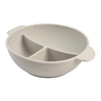 Canpol babies Szilikon osztott tál, tapadókoronggal, 360ml, DOTS - szürke   Canpol babies Szilikon osztott tál, tapadókoronggal, 360ml, DOTS - szürke