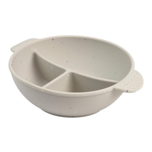 Canpol babies Szilikon osztott tál, tapadókoronggal, 360ml, DOTS - szürke