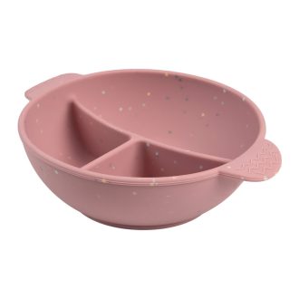 Canpol babies Szilikon osztott tál, tapadókoronggal, 360ml, DOTS - pink   Canpol babies Szilikon osztott tál, tapadókoronggal, 360ml, DOTS - pink