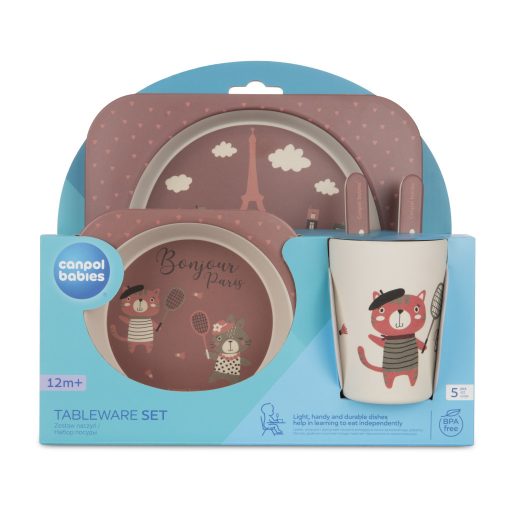 Canpol babies Ebédszett, 5db, BONJOUR PARIS - piros
