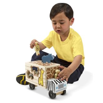   Melissa & Doug Fa készségfejlestő játék, Állatos formaillesztő