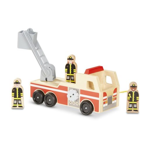 Melissa & Doug Fa jármű, létrás tűzoltóautó