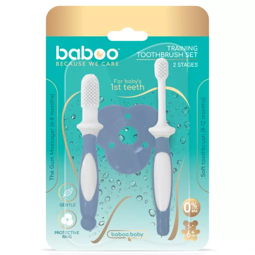Baboo baba fogkefe szett 6 hónapos kortól - kék