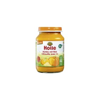   Holle Bio Sütőtök rizzsel üveges bébiétel, demeter 190g