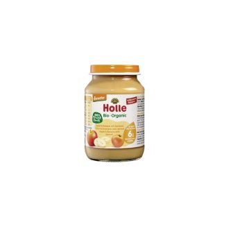   Holle Bio Alma, banán sárgabarack üveges bébiétel, demeter 190g