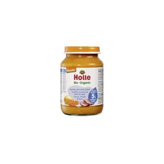   Holle Bio Sárgarépa, burgonya marhahússal üveges bébiétel, demeter 190g