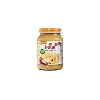   Holle Bio Őszibarack almával üveges bébiétel, demeter 190g