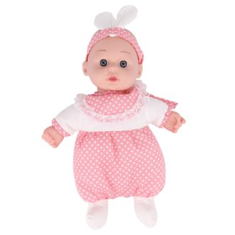 Baba, hagyományos, csecsemő, rongy testű, 17x19 cm zacsk.