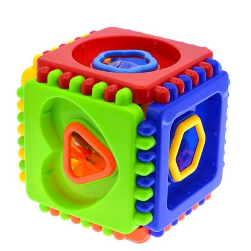 Ügyességi, formafelismerő, kocka, 16x16 cm hálós