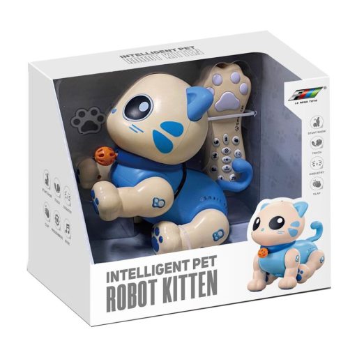 R/C cica, el., interaktív, távir., kézenáll, 23x21 cm dob.