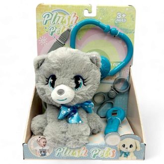 Cica klt., plüss cica, + orvosi klt., 22x28 cm dob.