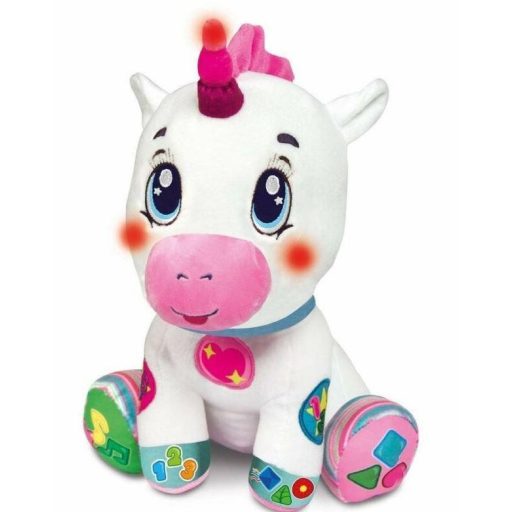 Bébi Unikornis plüss, el.,vil. zene, 18x32 cm dob.
