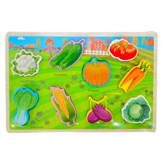   Fa ki-berakó, 3D-s, állatok, zöldségek, 3 féle, oktató, 22x15 cm pvc csom.